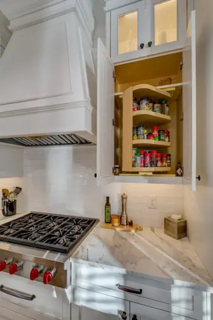 A built in cabinet kitchen pantry