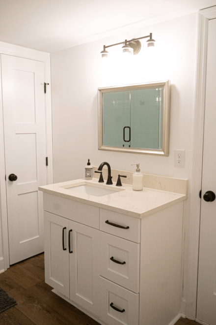 A smaller bathroom remodel by Ranney Blair