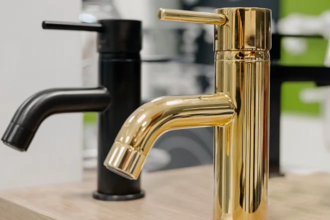 Faucets with different finishes and materials