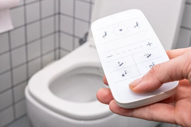remote Control with buttons of the smart toilet bowl
